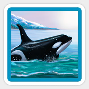Orca Killer Whale Painting Sticker